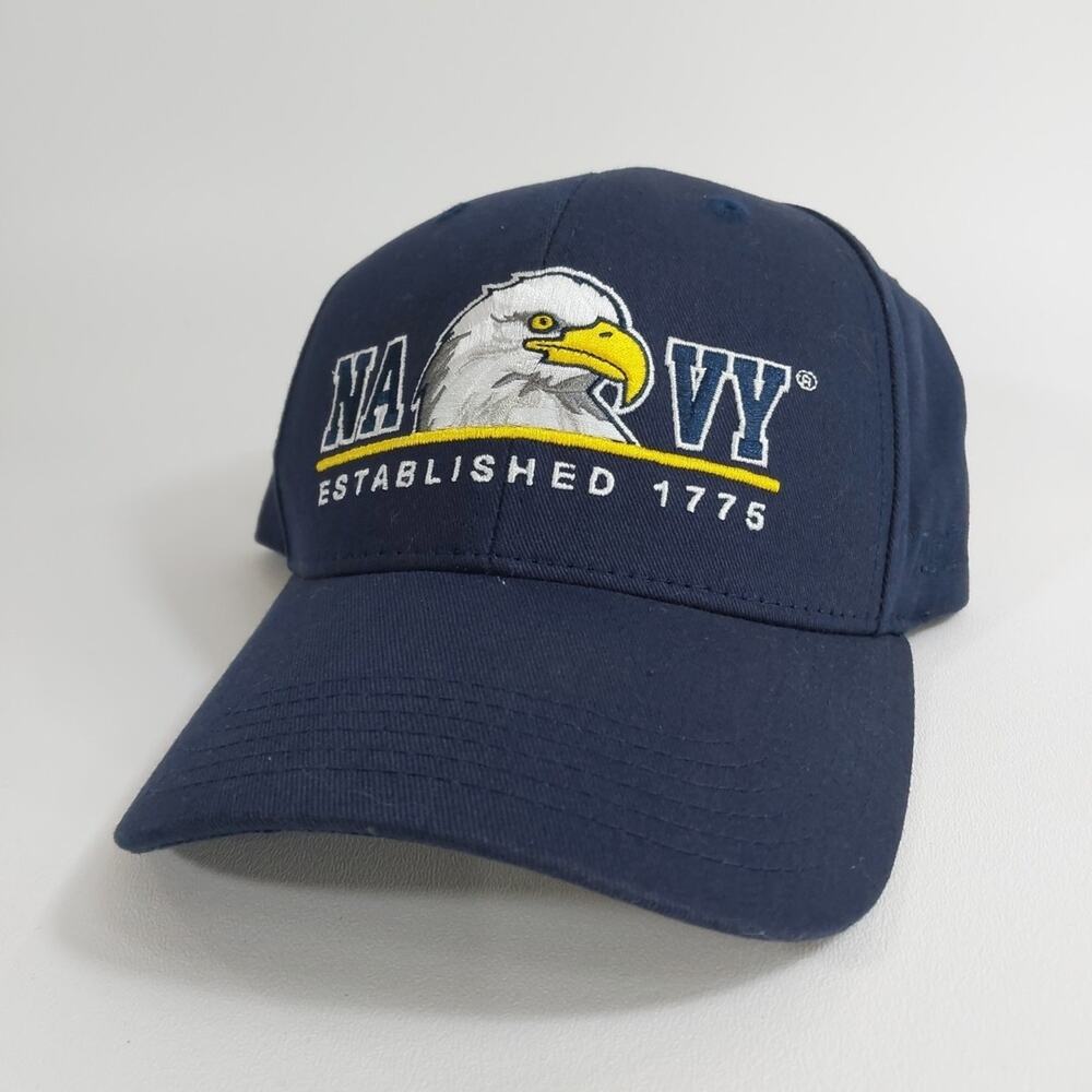 US‎ Navy USN Eagle Blue Embroidered Cap Hat OSFA Adjustable 7.62 Designs Cotton